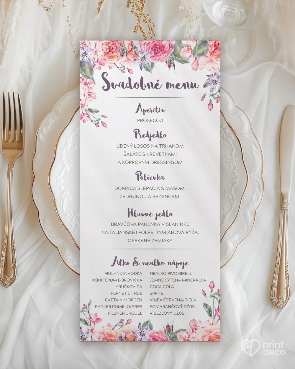 Svadobné menu - Ruža 01 1/5