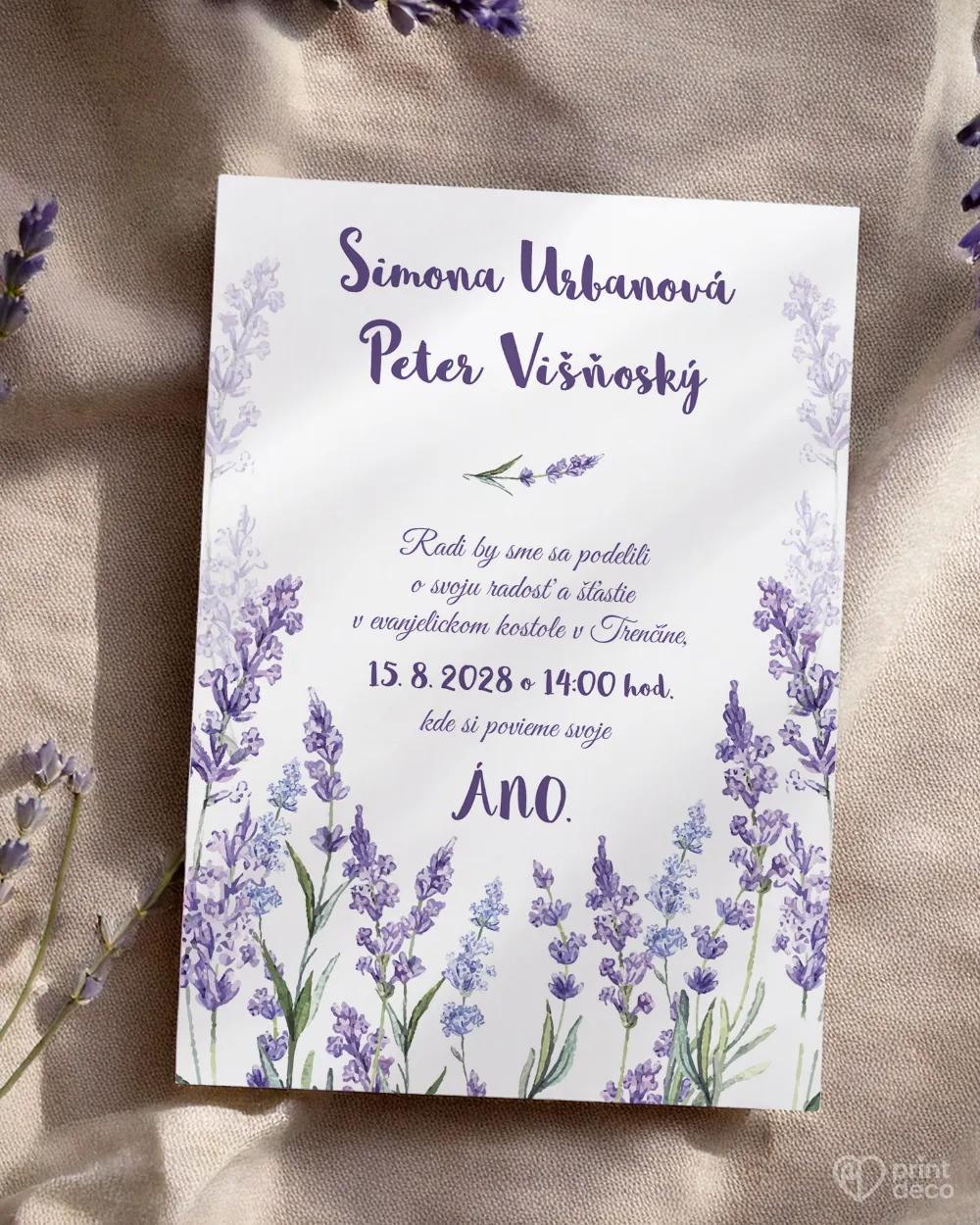 Svadobné oznámenia Levanduľa 2/4