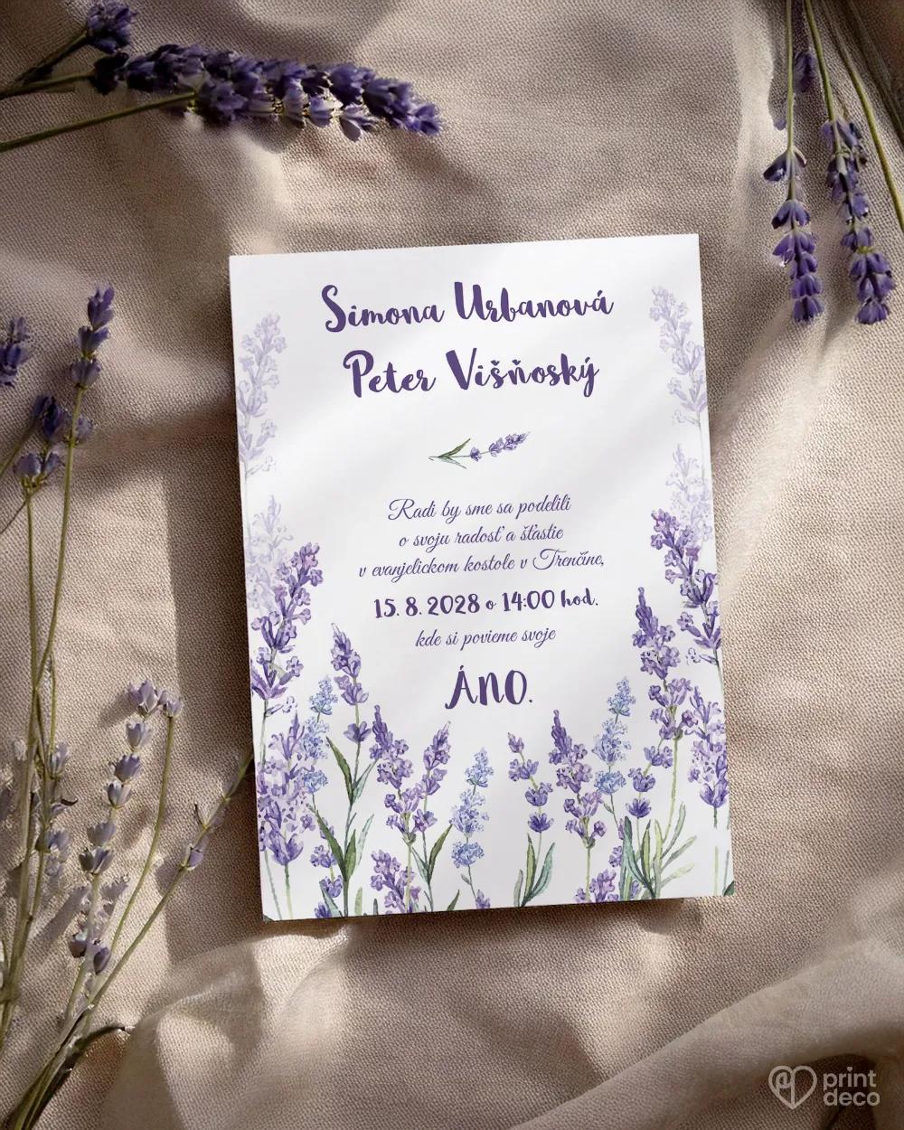 Svadobné oznámenia Levanduľa 3/4