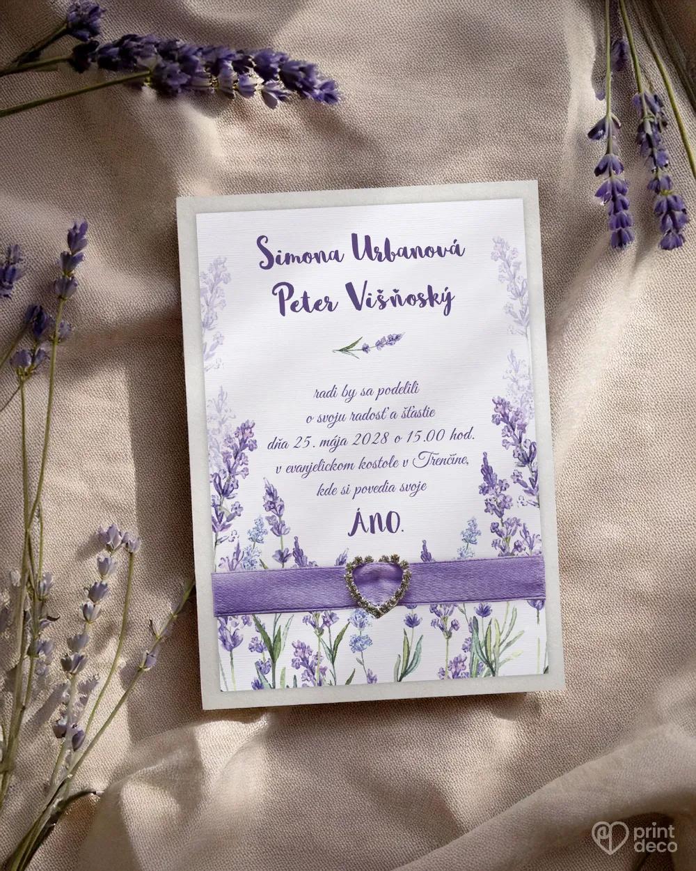Svadobné oznámenia Levanduľa 1/4