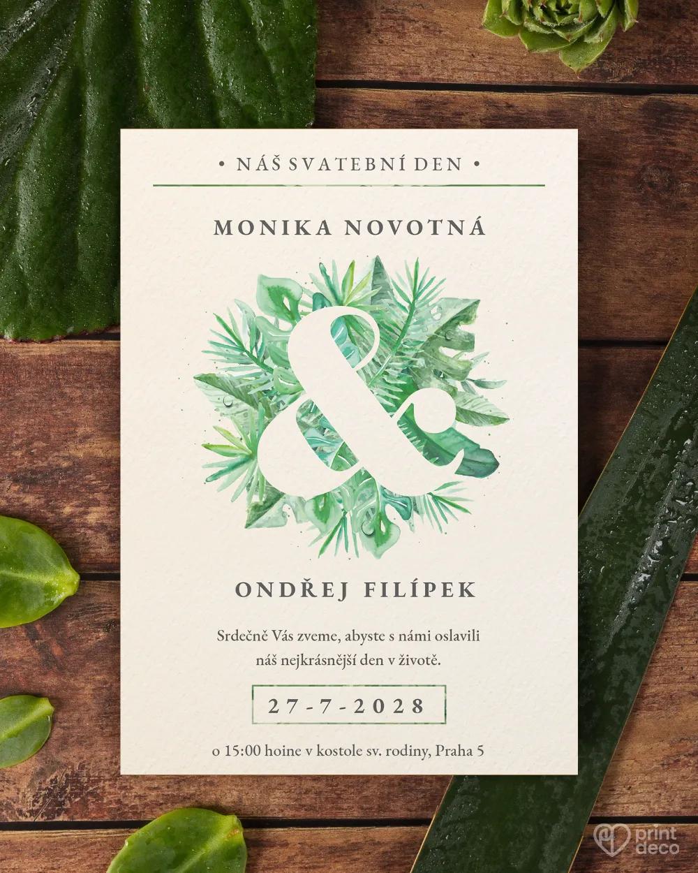 Svadobné oznámenia v Greenery motíve 5/6