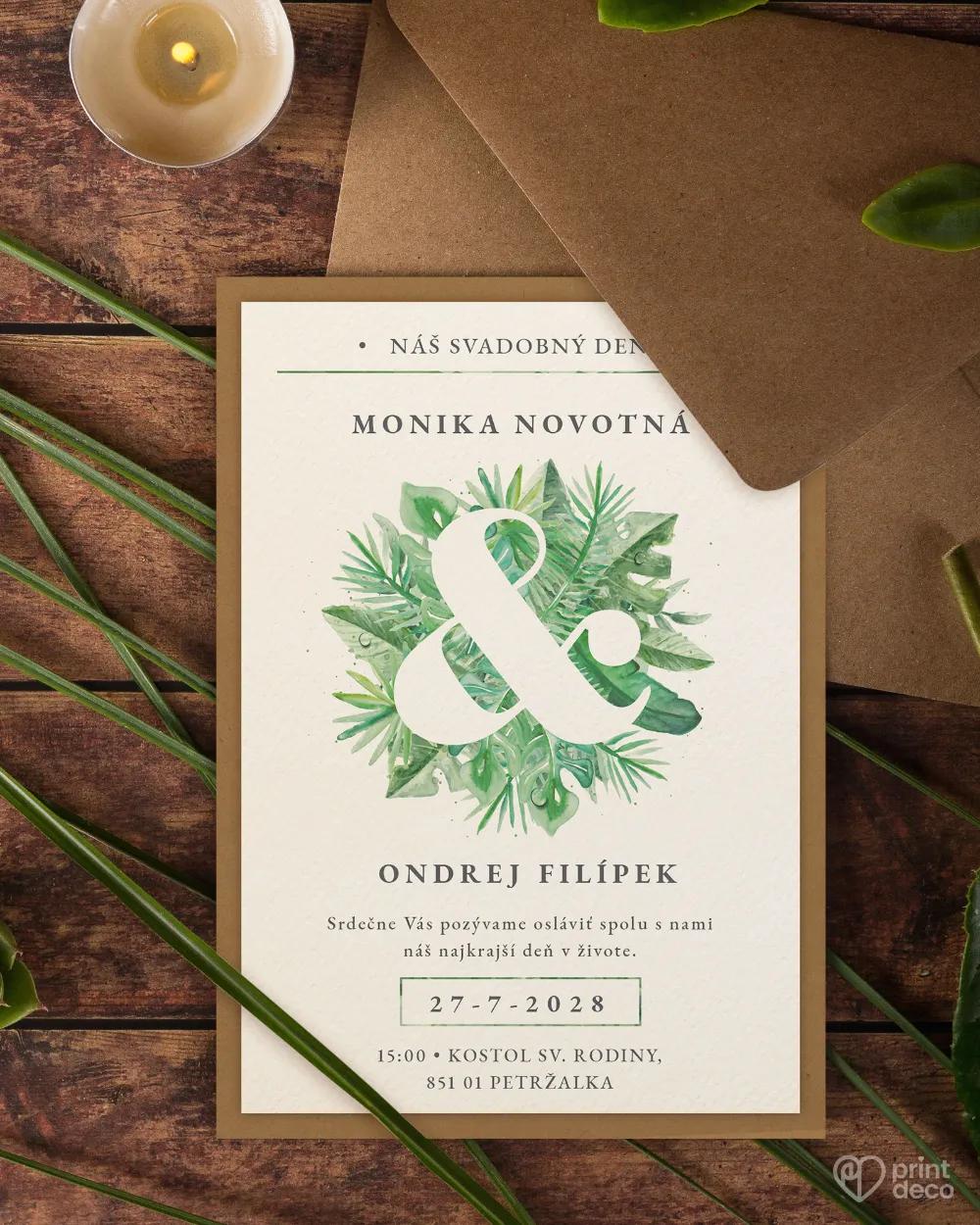 Svadobné oznámenia v Greenery motíve 1/6