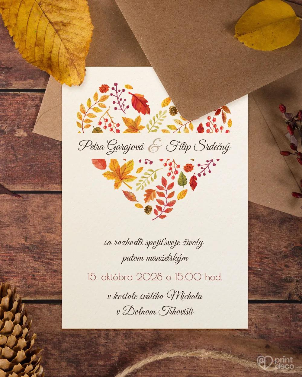 Pestrofarebné svadobné oznámenia Jeseň 2/6