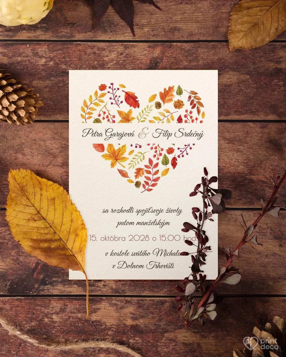 Pestrofarebné svadobné oznámenia Jeseň 3/6