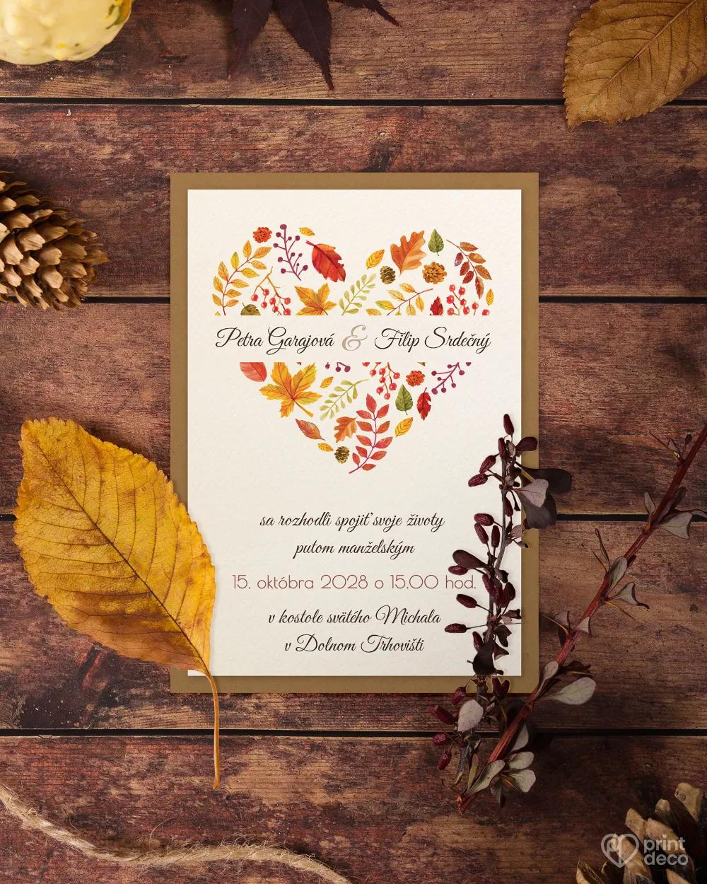 Pestrofarebné svadobné oznámenia Jeseň 5/6