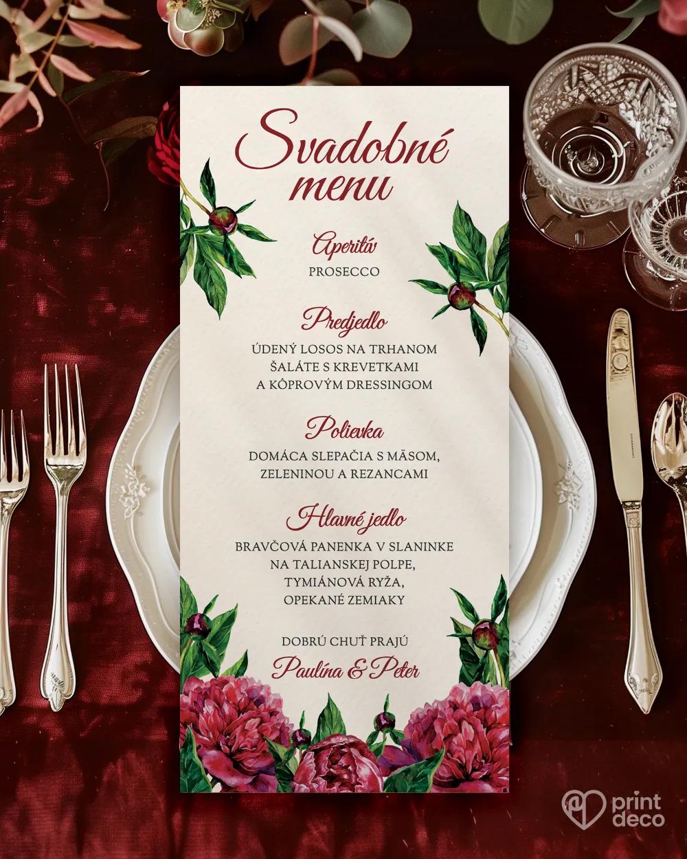 Svadobné menu Pivonky 1/4