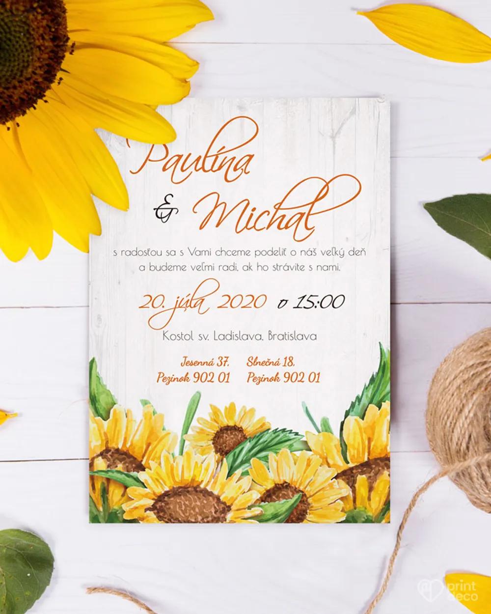 Svadobné oznámenia slnečnice 2/5