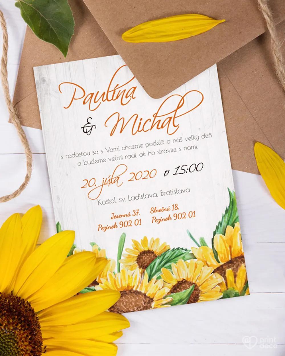 Svadobné oznámenia slnečnice 1/5