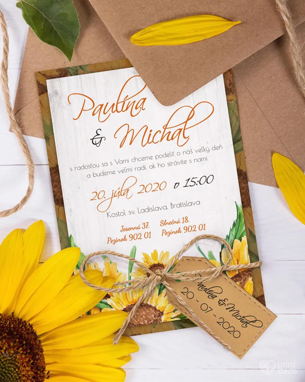 Svadobné oznámenia slnečnice 3/5