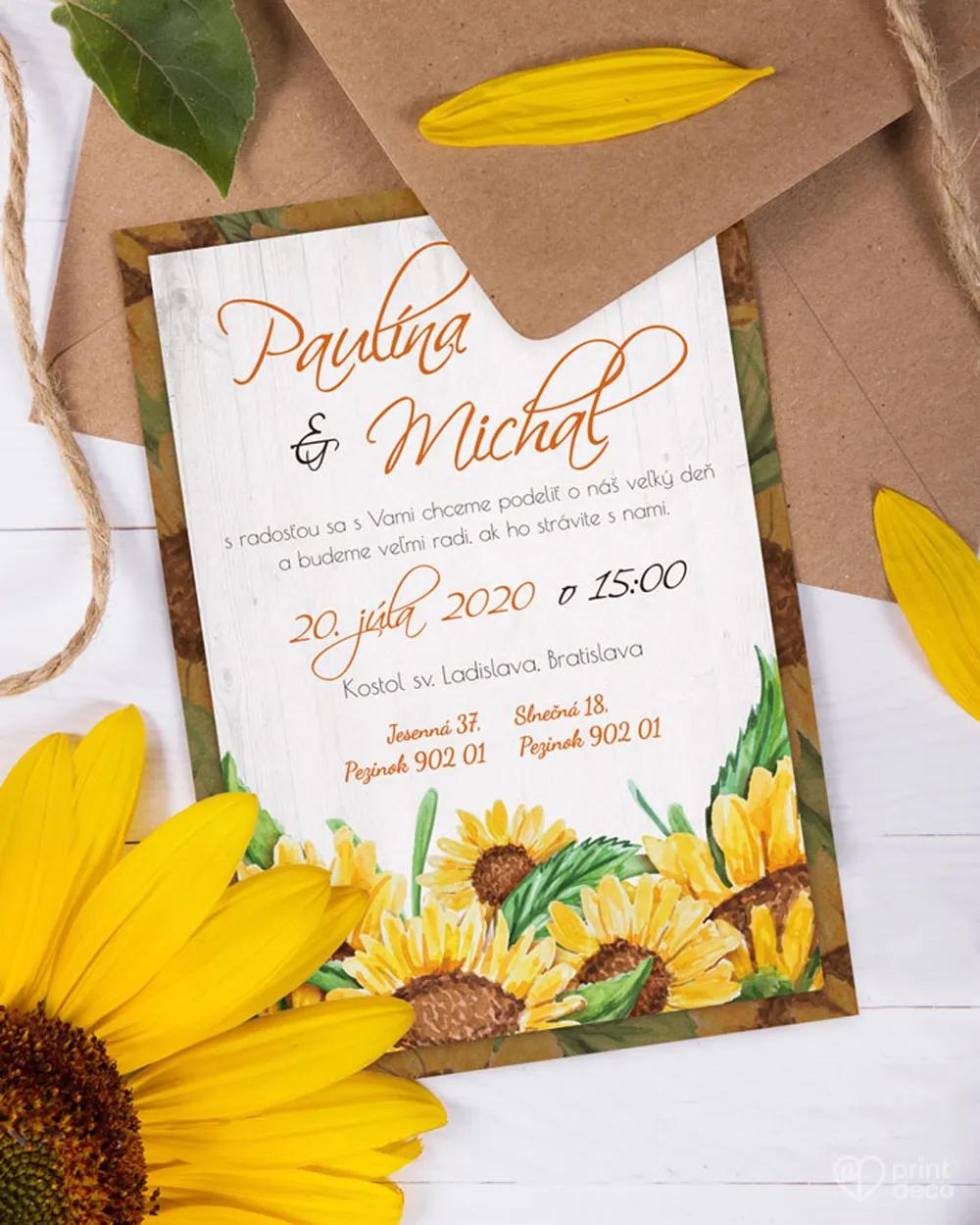Svadobné oznámenia slnečnice 4/5