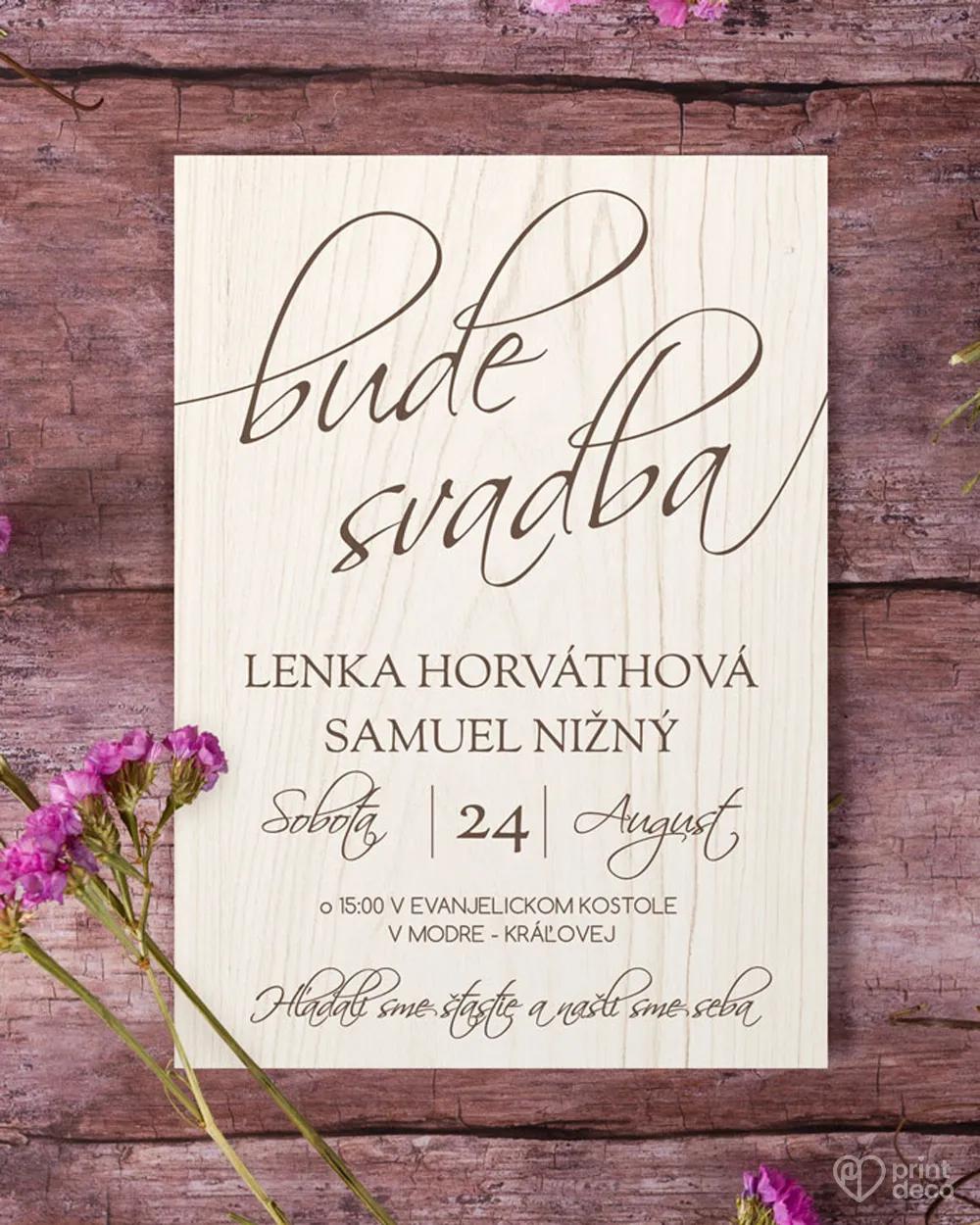 Svadobné oznámenia s motívom Drevo (svetlé) 2/3