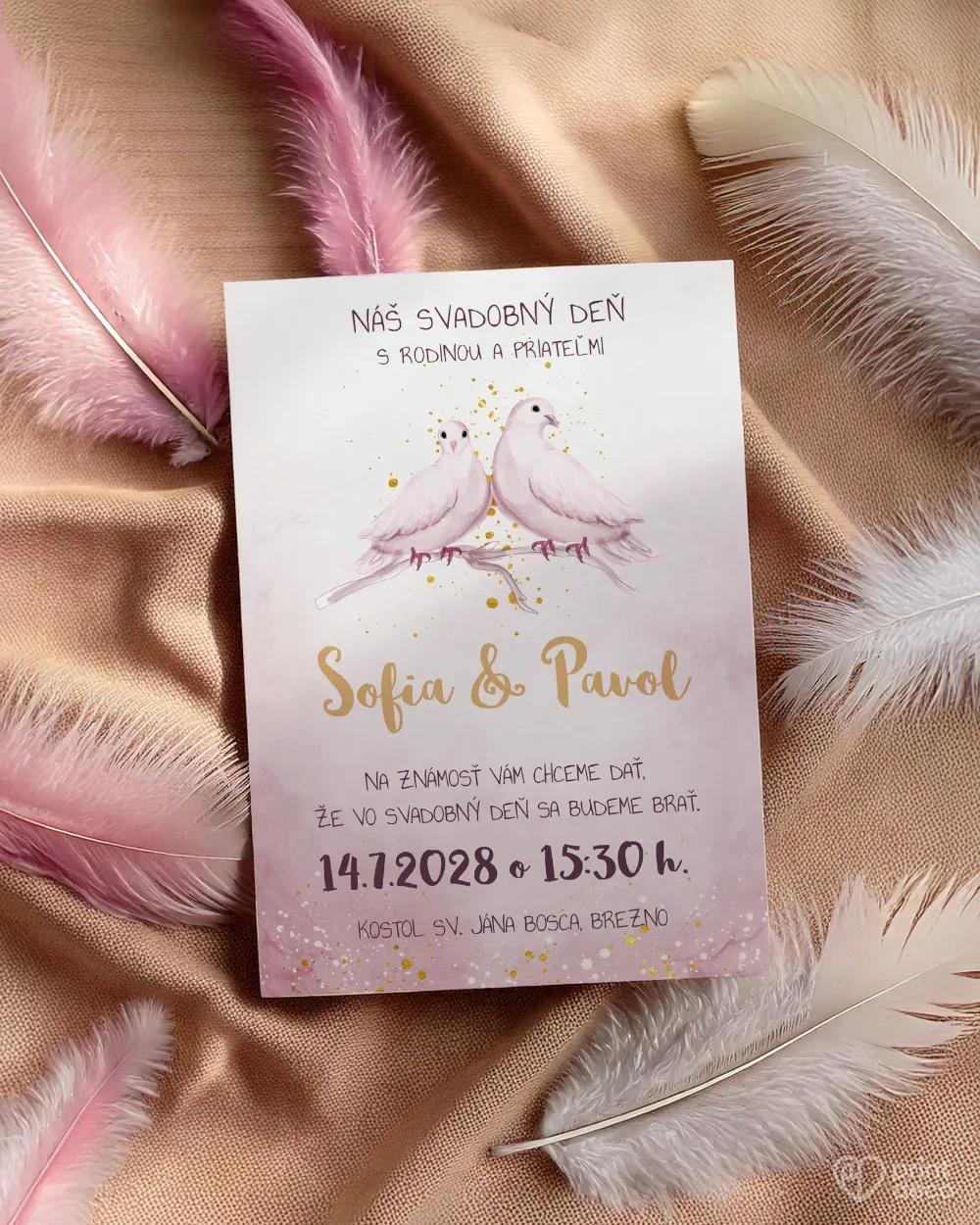Svadobné oznámenia - Biele holubice 1/2