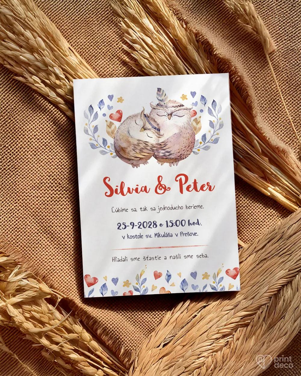 Svadobné oznámenia - Sovičky 1/2