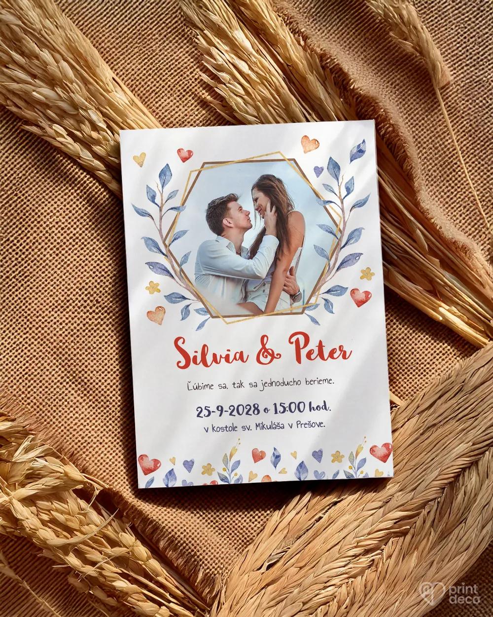 Svadobné oznámenie s fotografiou - V objatí vetvičiek 1/2