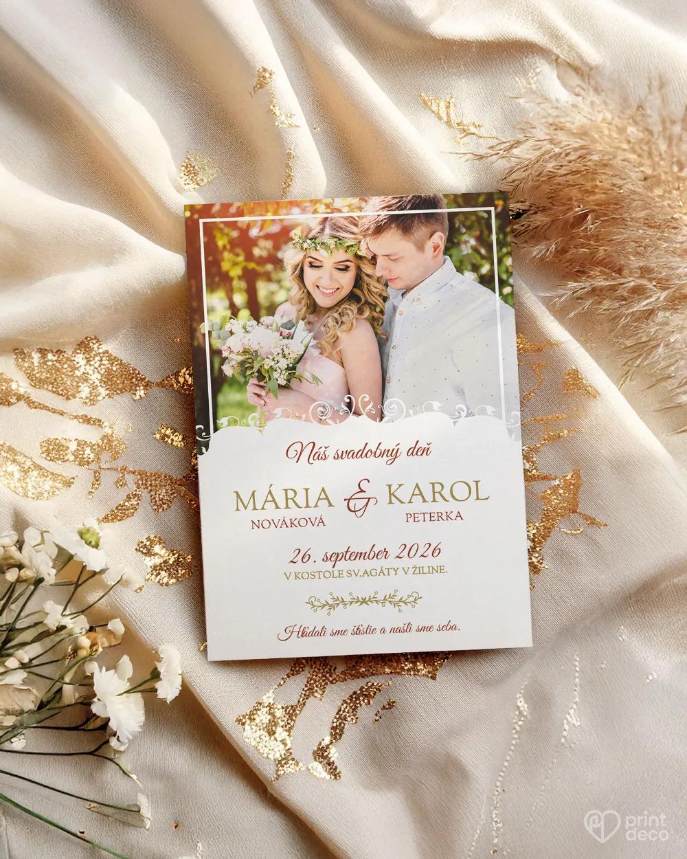 Svadobné oznámenie s fotografiou - Čaro okamihu 1/2