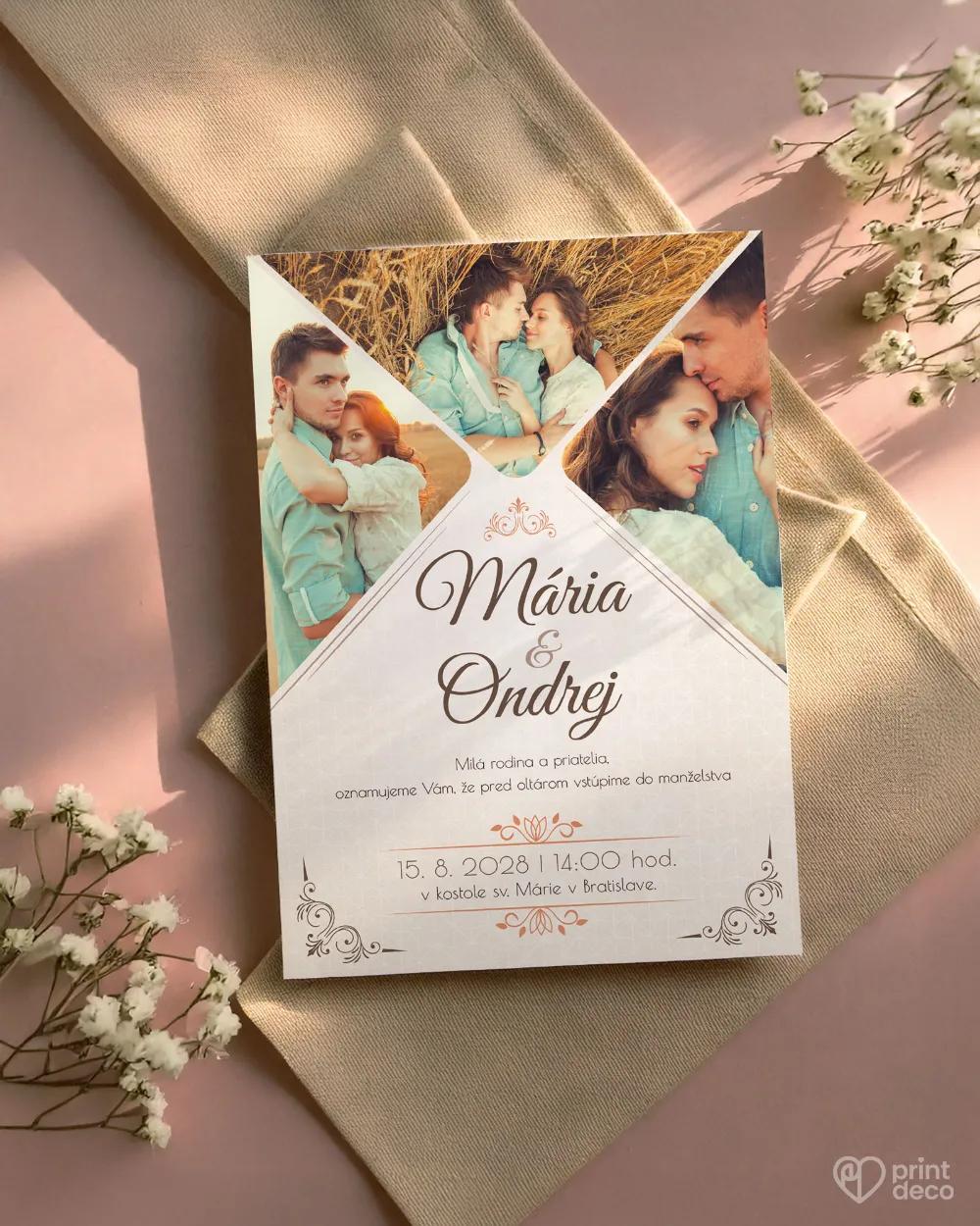 Svadobné oznámenie s fotografiou - Okamihy lásky 1/2