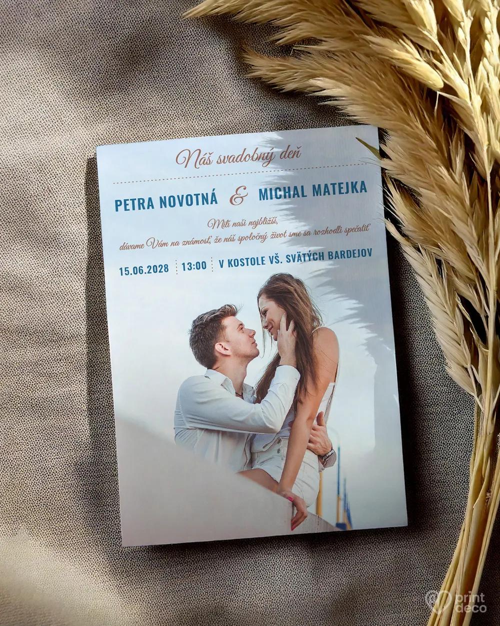 Svadobné oznámenie s fotografiou - Čistá láska 1/2