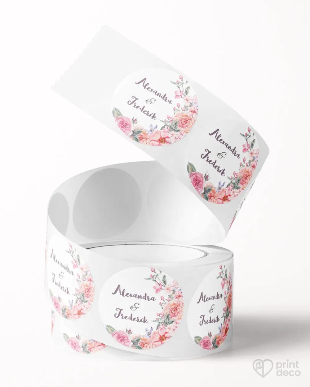 Mini nálepky na obálky / darčeky s motívom šípové ruže 01 2/3