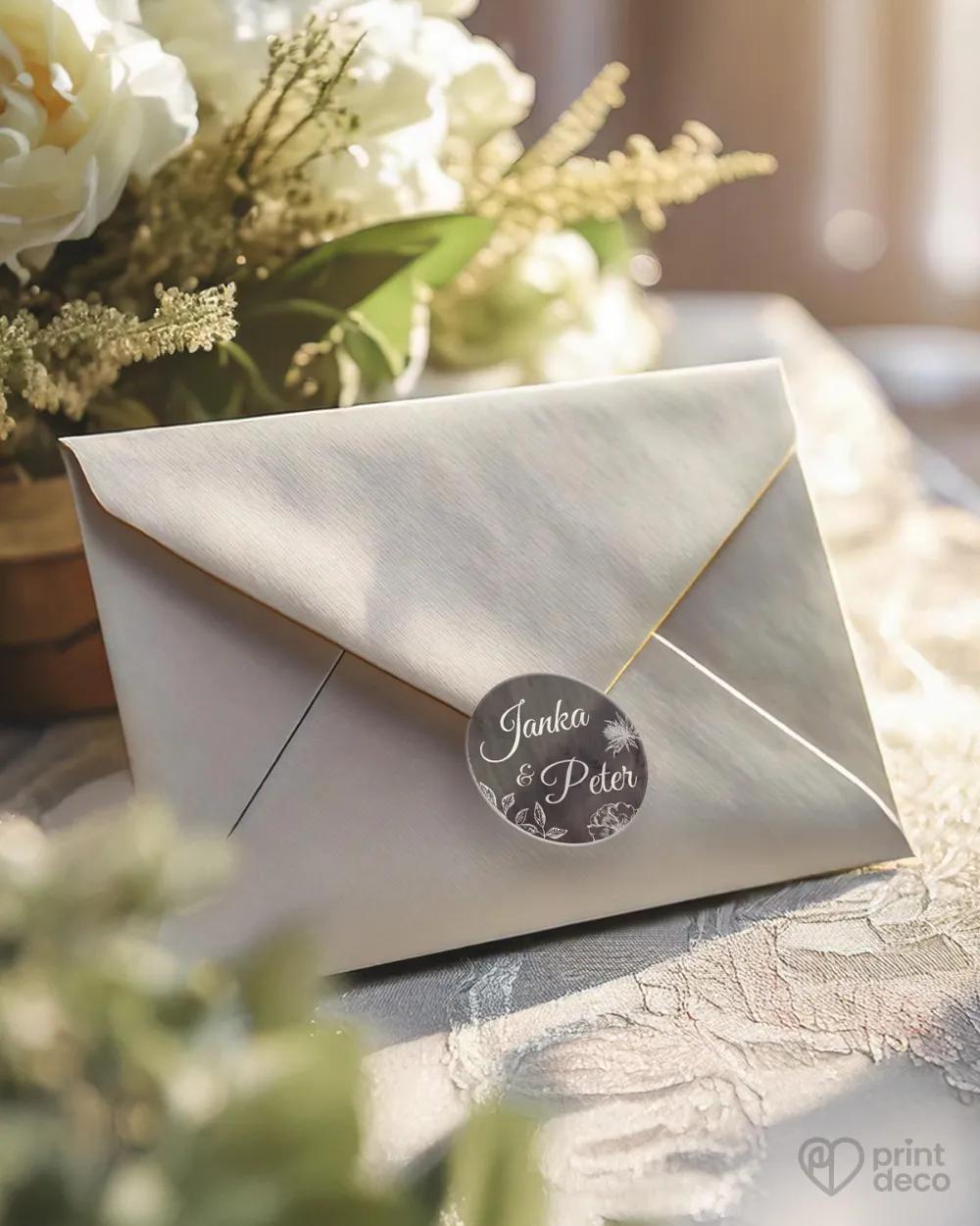 Mini nálepky na obálky / darčeky s tmavým motívom poľné kvety 1/3