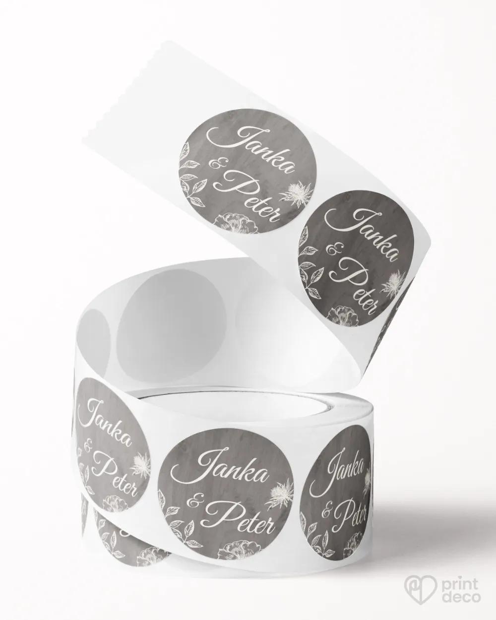 Mini nálepky na obálky / darčeky s tmavým motívom poľné kvety 2/3