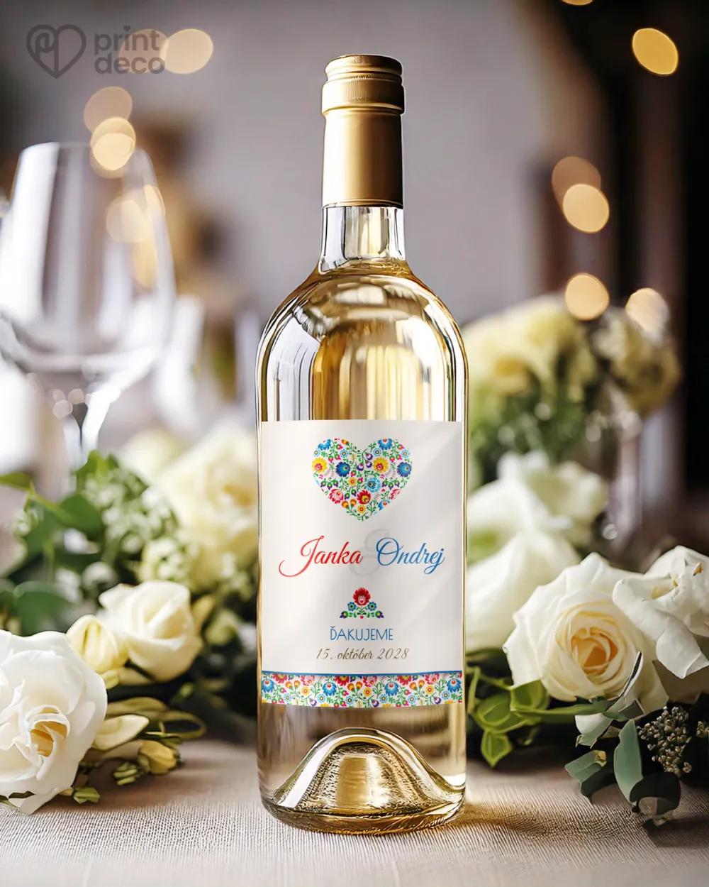 Svadobné etikety s ľudovým motívom 1/2