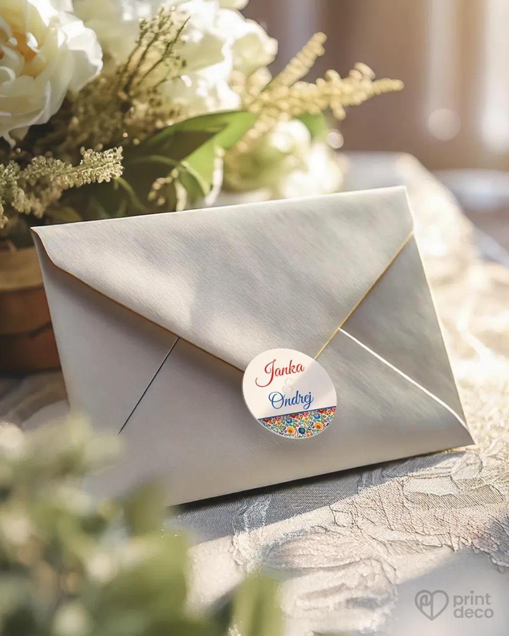 Mini nálepky na obálky / darčeky s ľudovým motívom 1/3