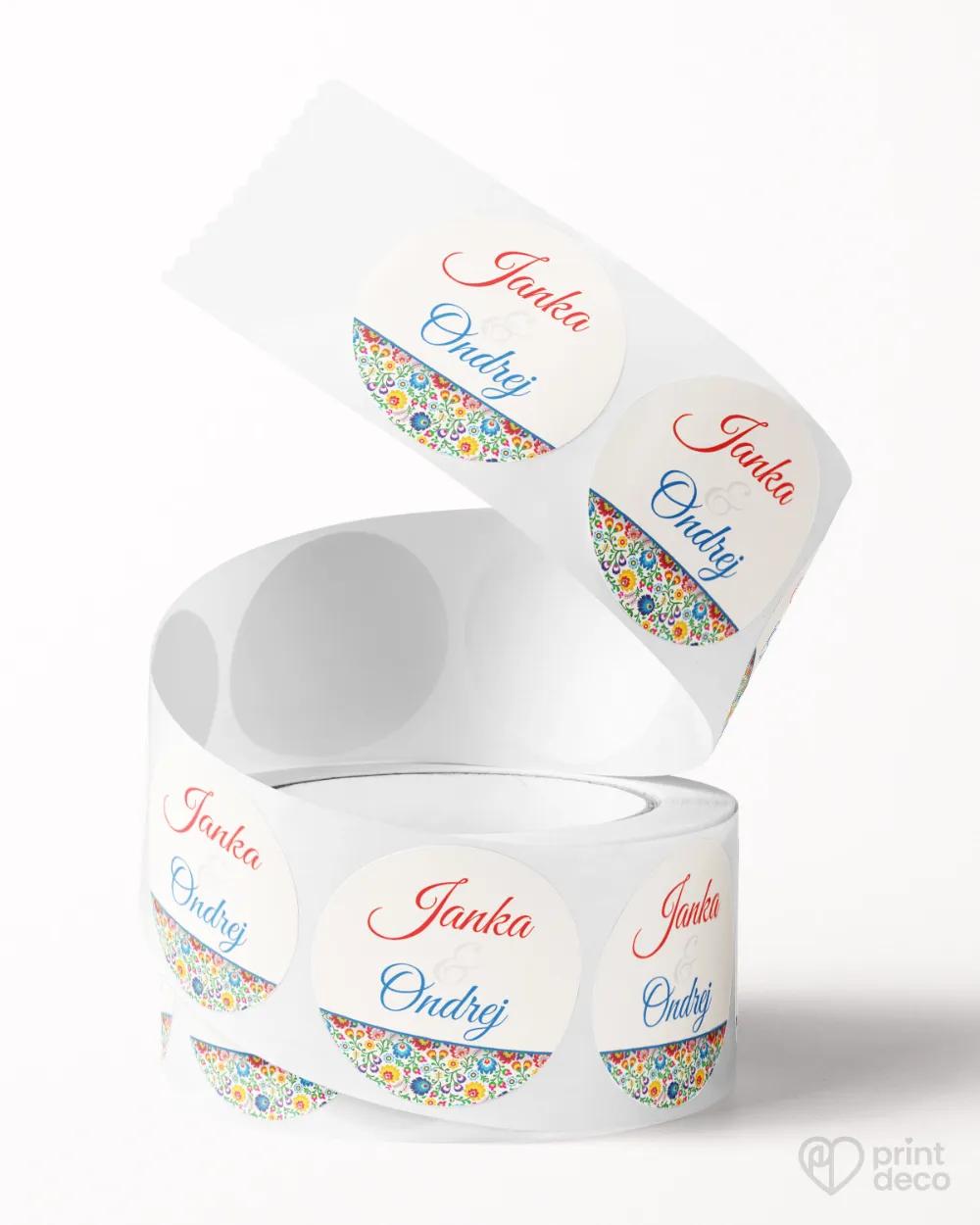 Mini nálepky na obálky / darčeky s ľudovým motívom 2/3