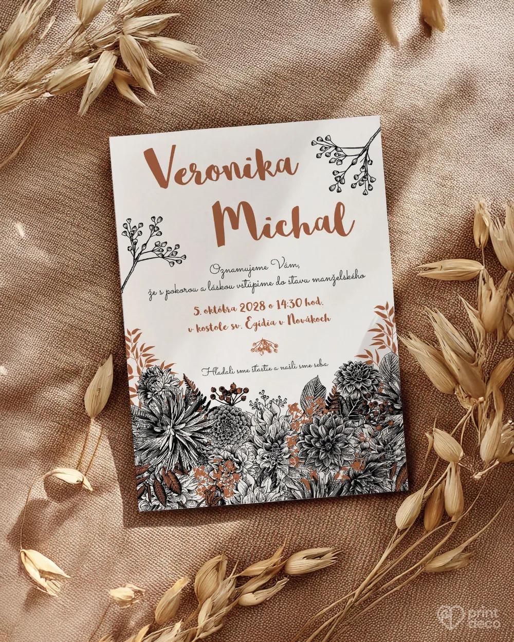 Svadobné oznámenia - Poľné kvety III. 1/2