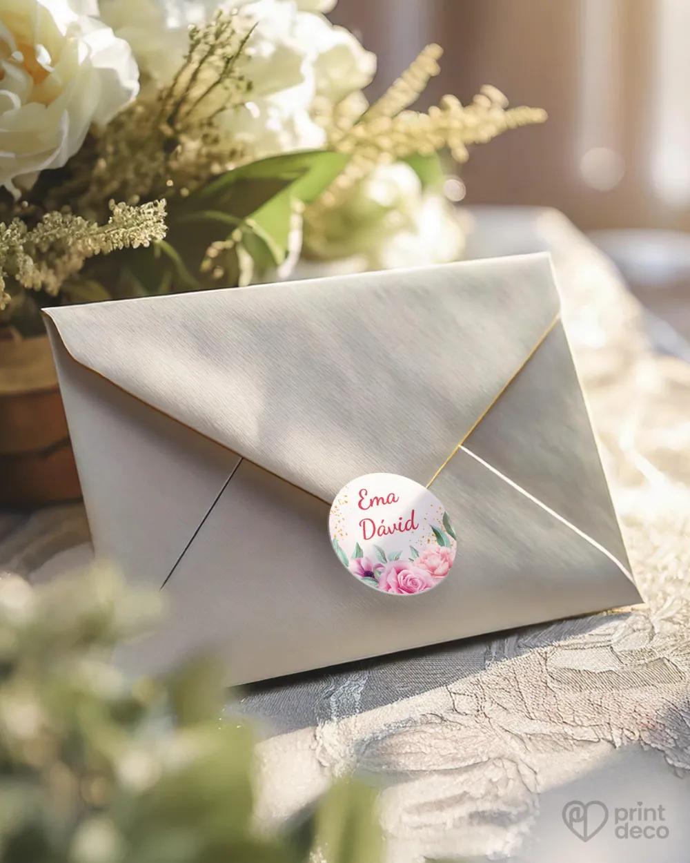 Mini nálepky na obálky / darčeky Šípové ruže 03 2/3