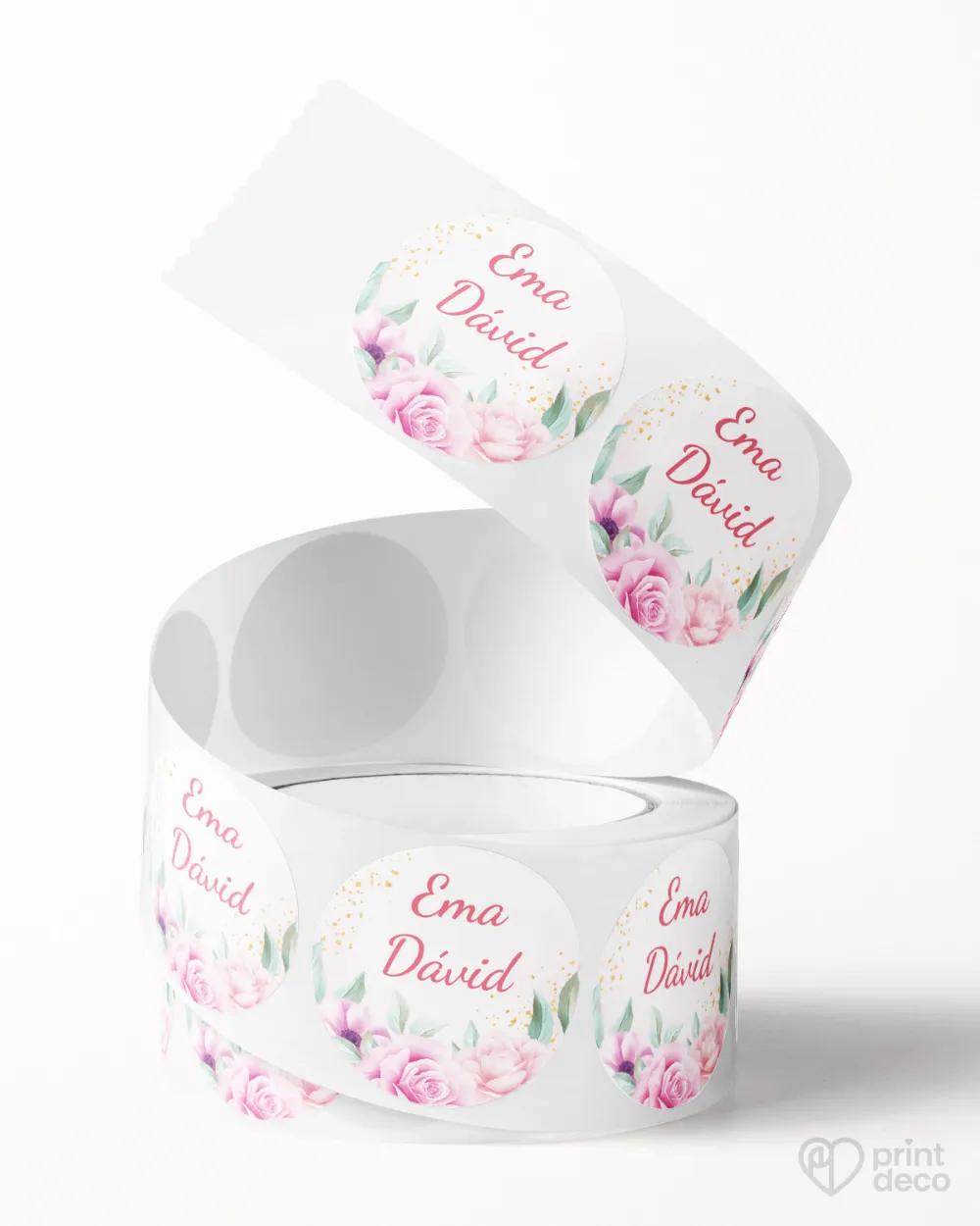 Mini nálepky na obálky / darčeky Šípové ruže 03 1/3