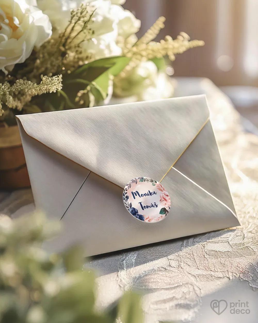 Mini nálepky na obálky / darčeky Šípové ruže 04 1/3