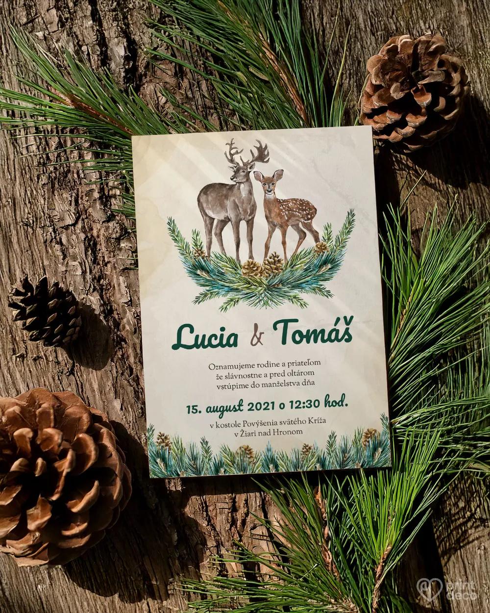 Svadobné oznámenia - Lesnícky / poľovnícky motív 1/2