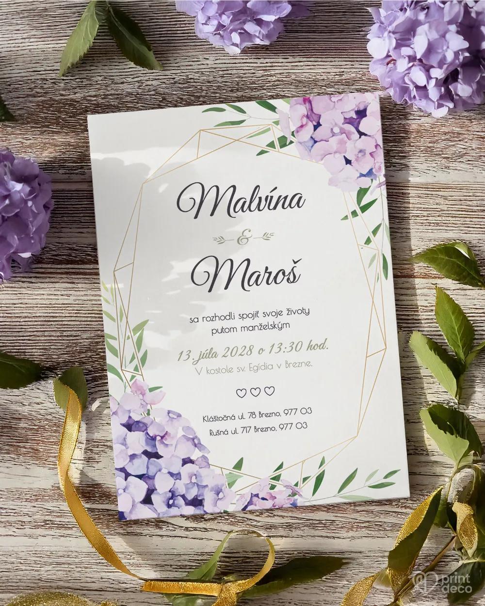 Svadobné oznámenia - Horténzia 1/2
