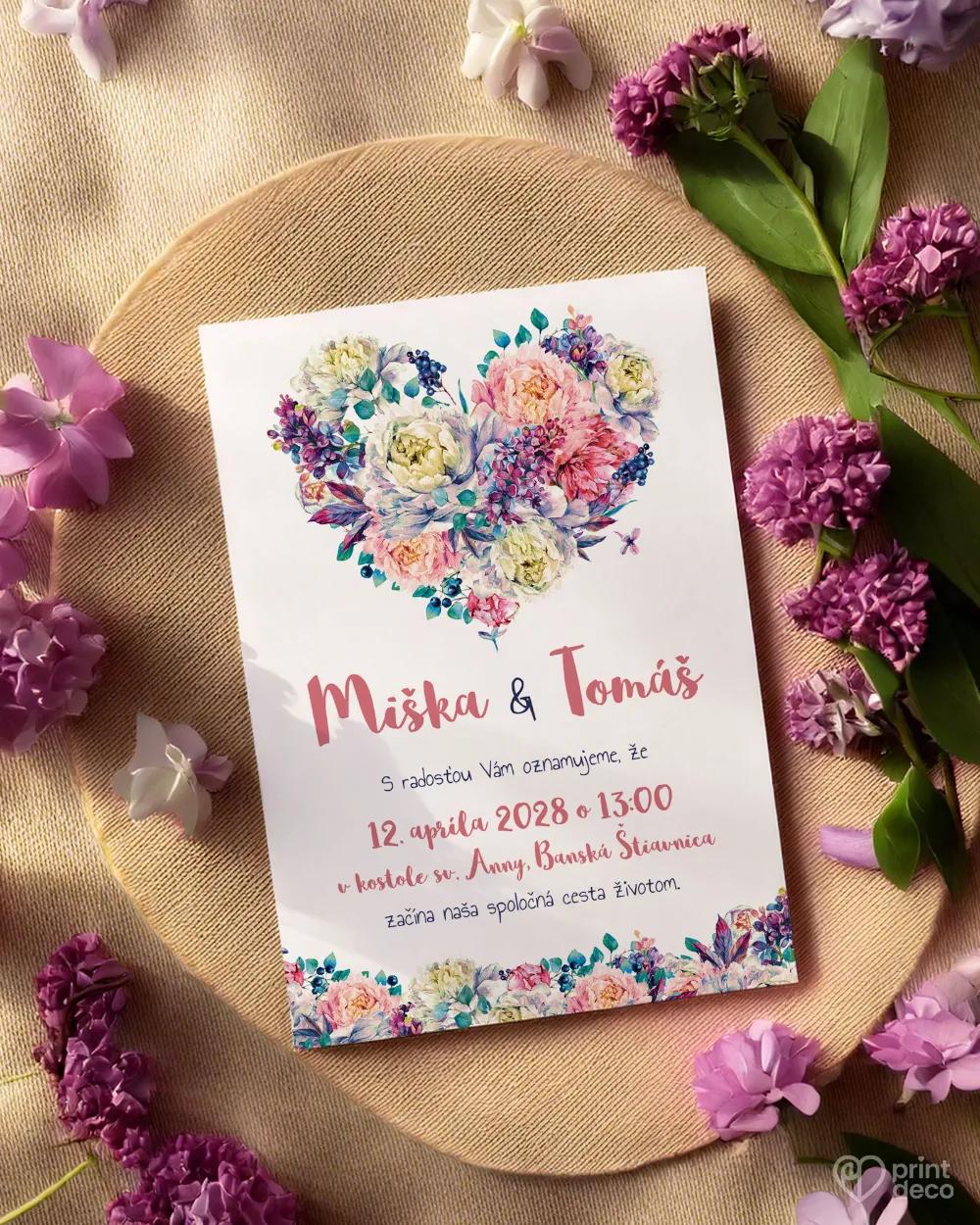 Svadobné oznámenia - Pivonky s orgovánom 1/2