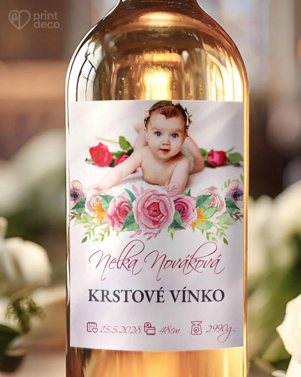 Etikety na víno a pálenku zo sviatosti krstu, prijímania, konfirmácie - motív 01