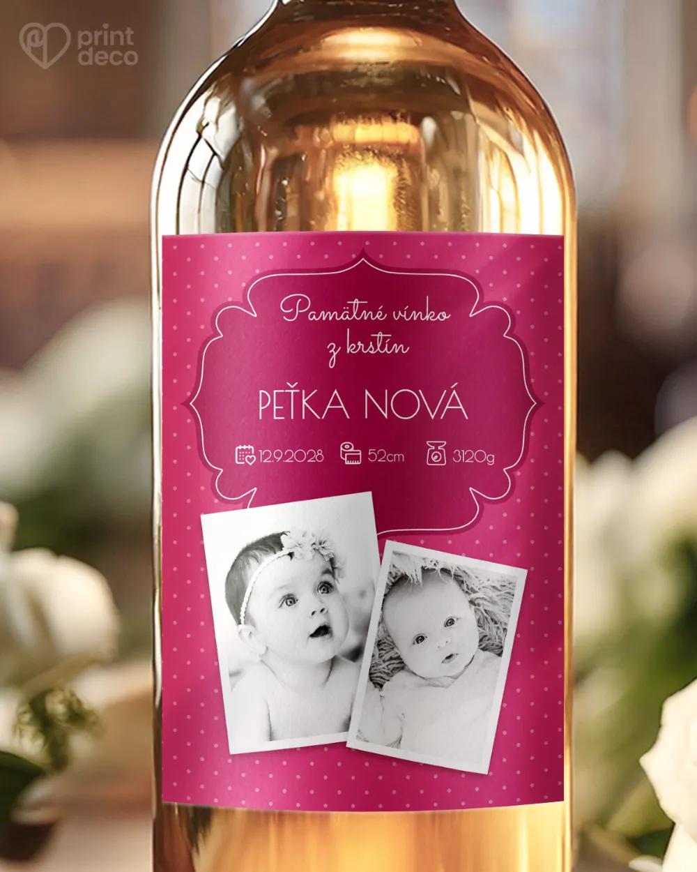 Etikety na víno a pálenku zo sviatosti krstu, prijímania, konfirmácie - motív 03