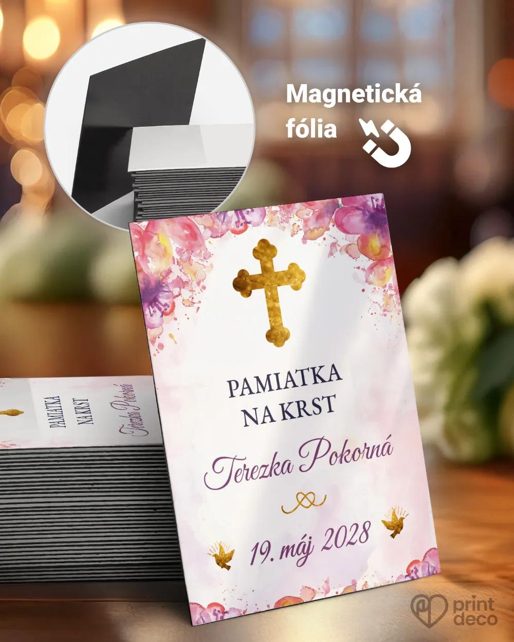 Pamätné magnetky zo sviatosti krstu, prijímania, konfirmácie - motív 06