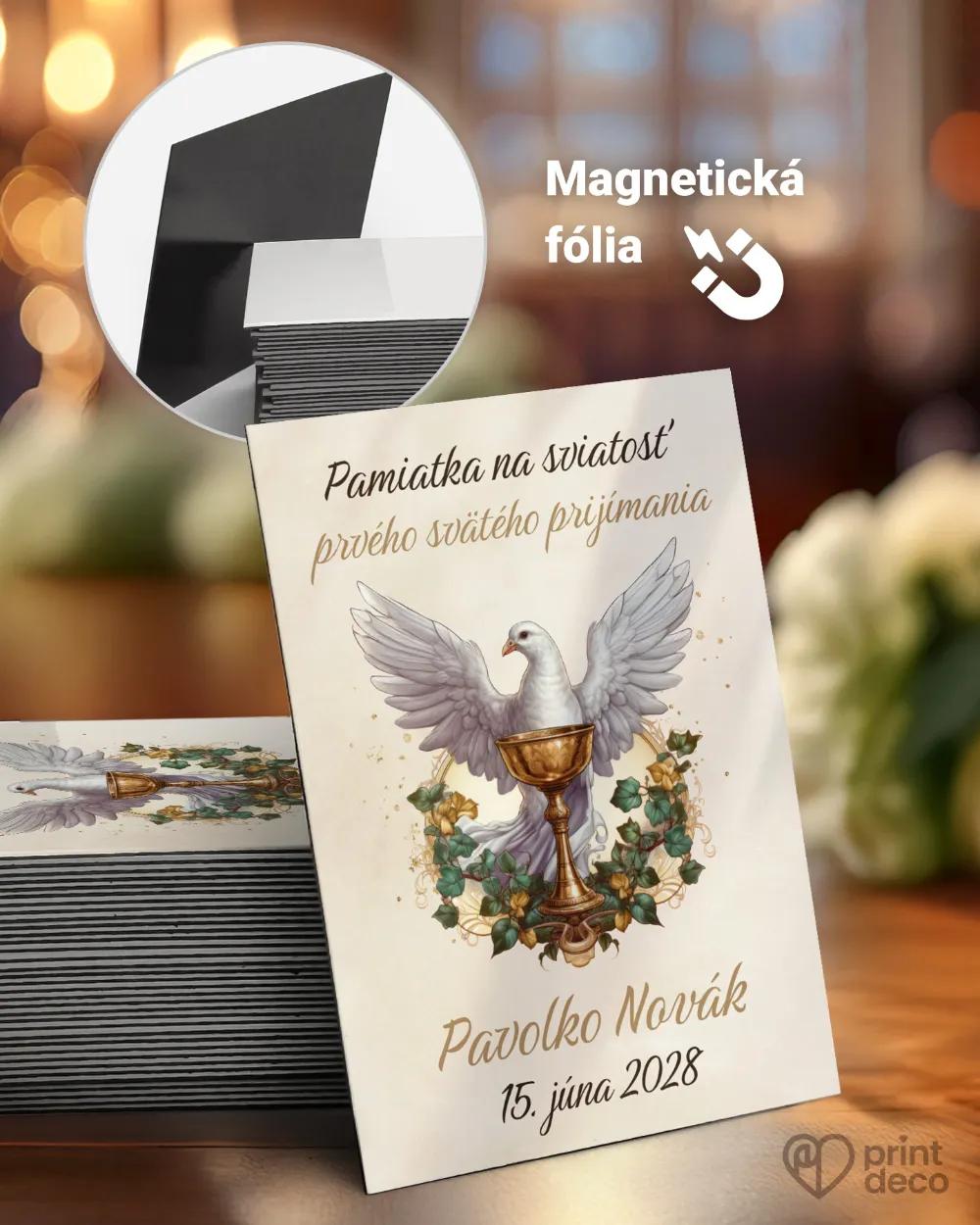 Pamätné magnetky zo sviatosti krstu, prijímania, konfirmácie - motív 09