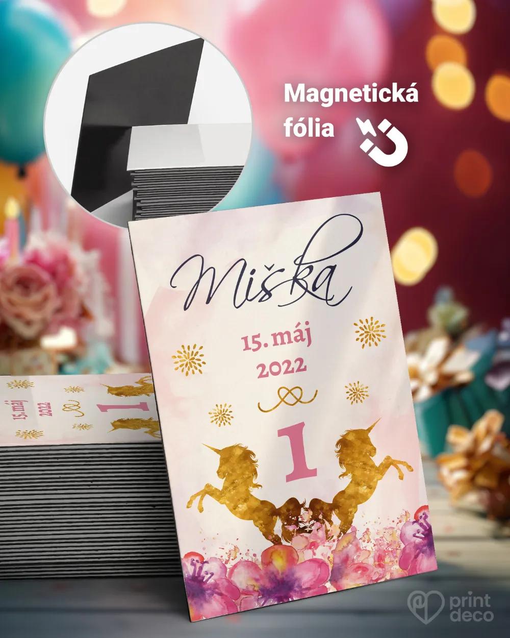 Magnetky z detskej oslavy – Jednorožec