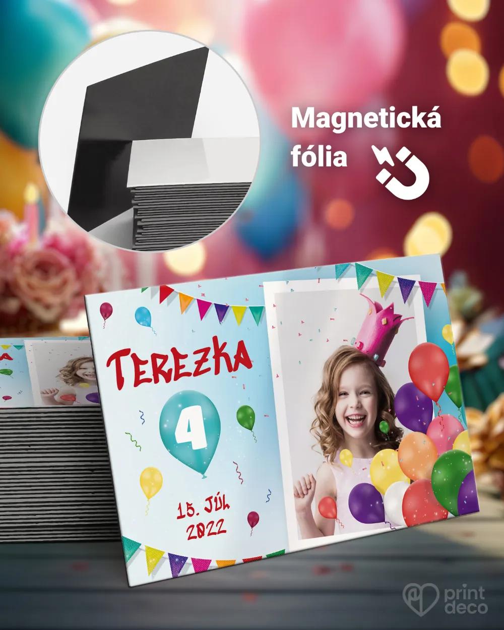 Pamätné magnetky z oslavy obdĺžnik - Párty balóny s fotkou