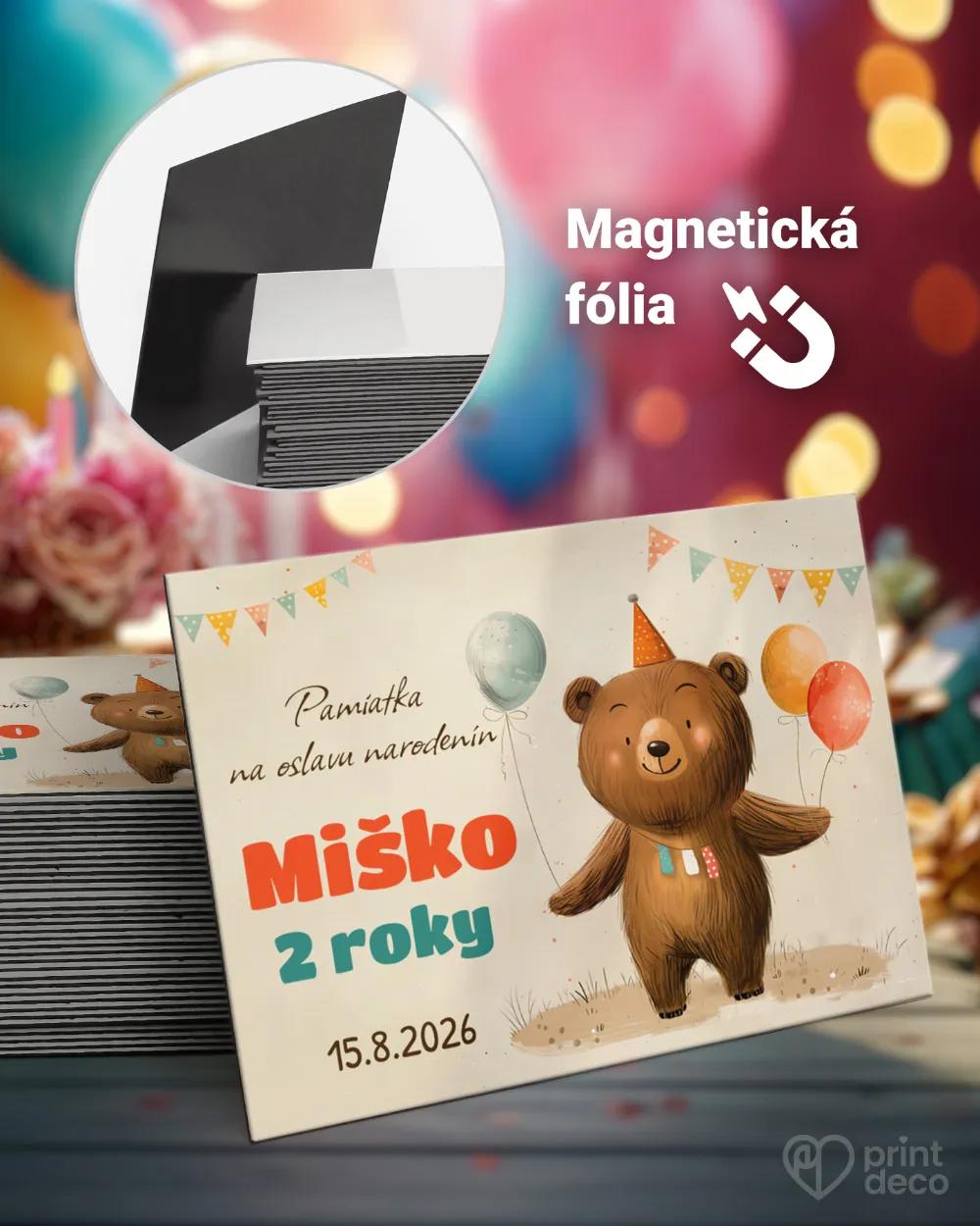 Pamätné magnetky z oslavy obdĺžnik - Kreslený medvedík