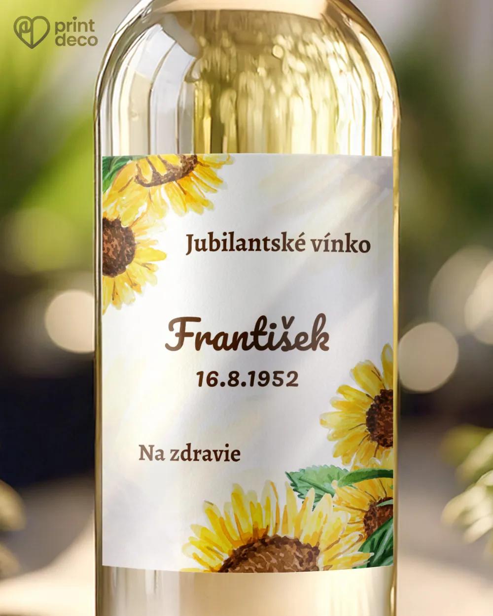 Etikety na fľaše Slnečnica