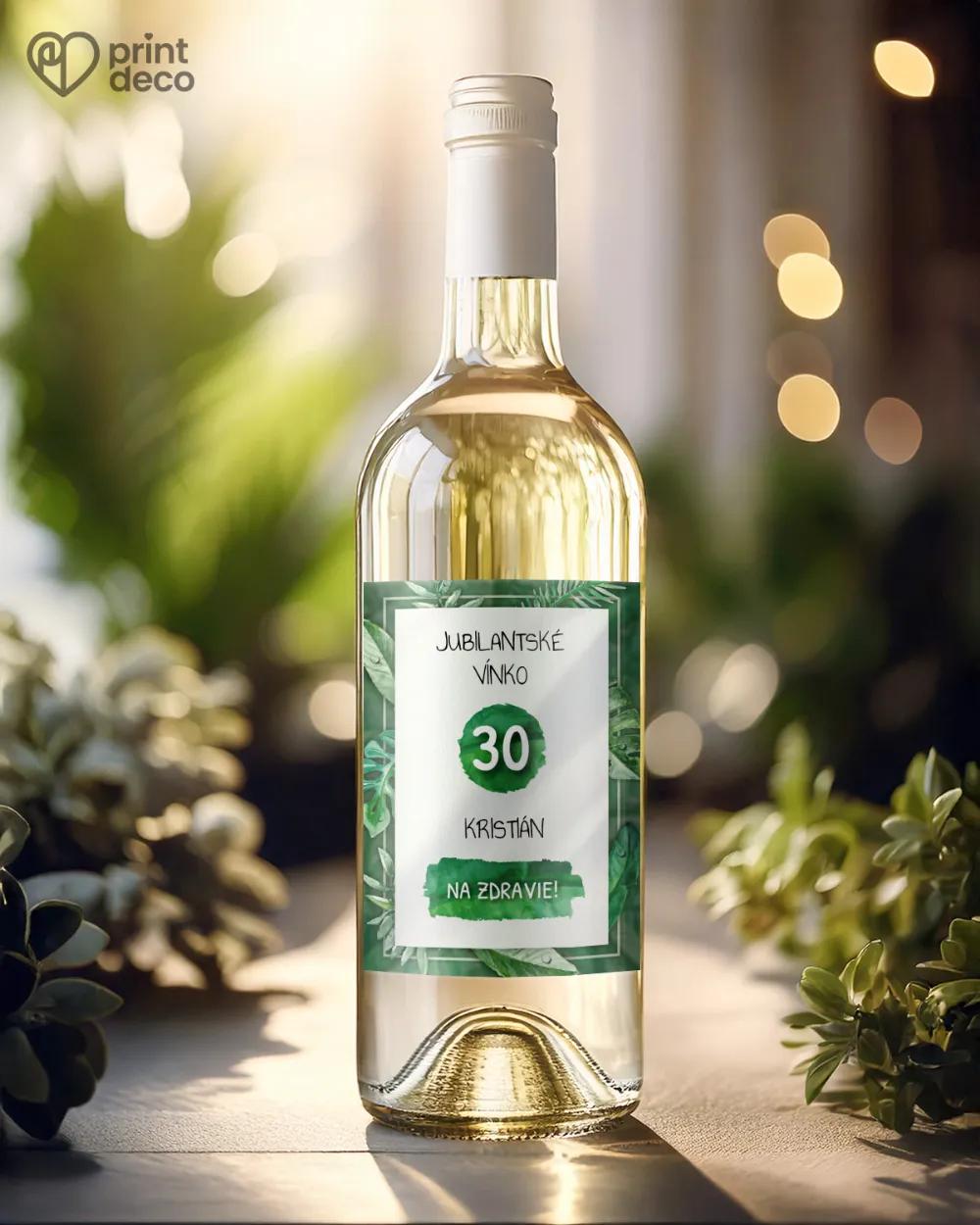 Etikety na fľaše v prírodnom Greenery štýle 1/2