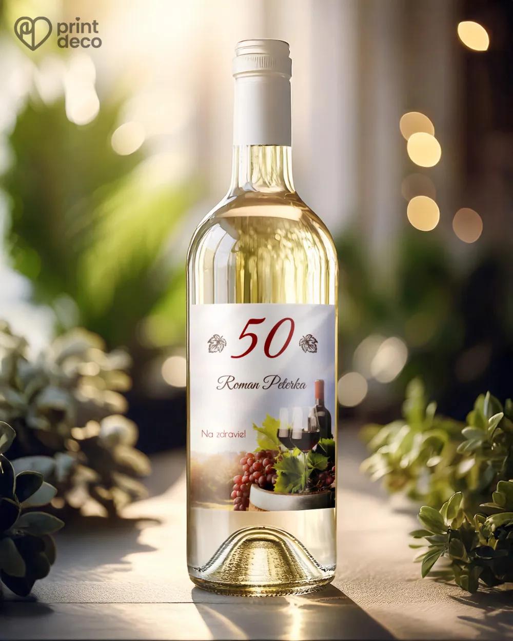 Etikety na fľaše Hrozno s vínom 1/2