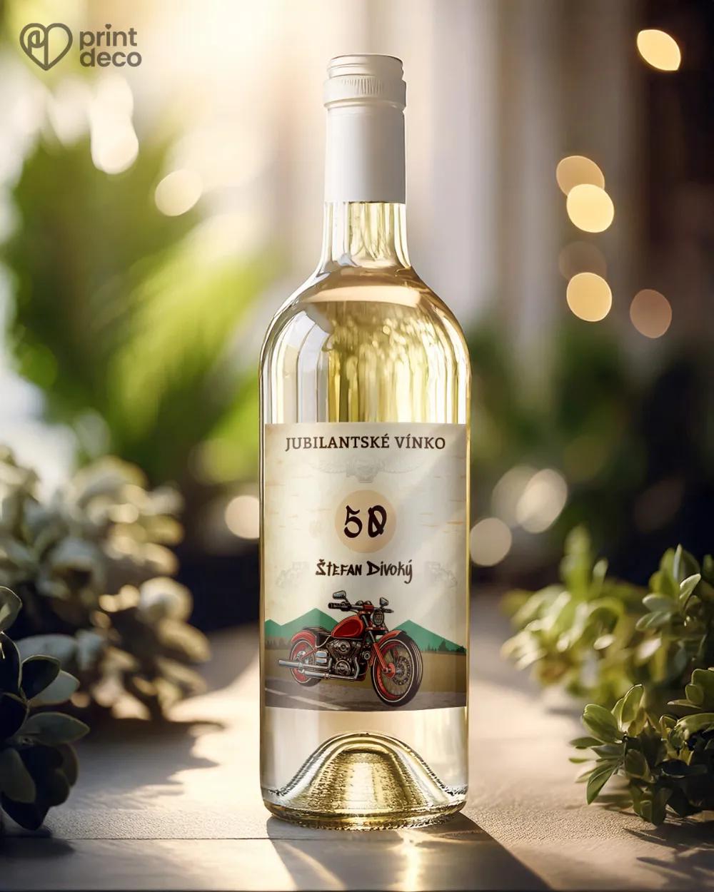 Etikety na fľaše Retro motorka 1/2