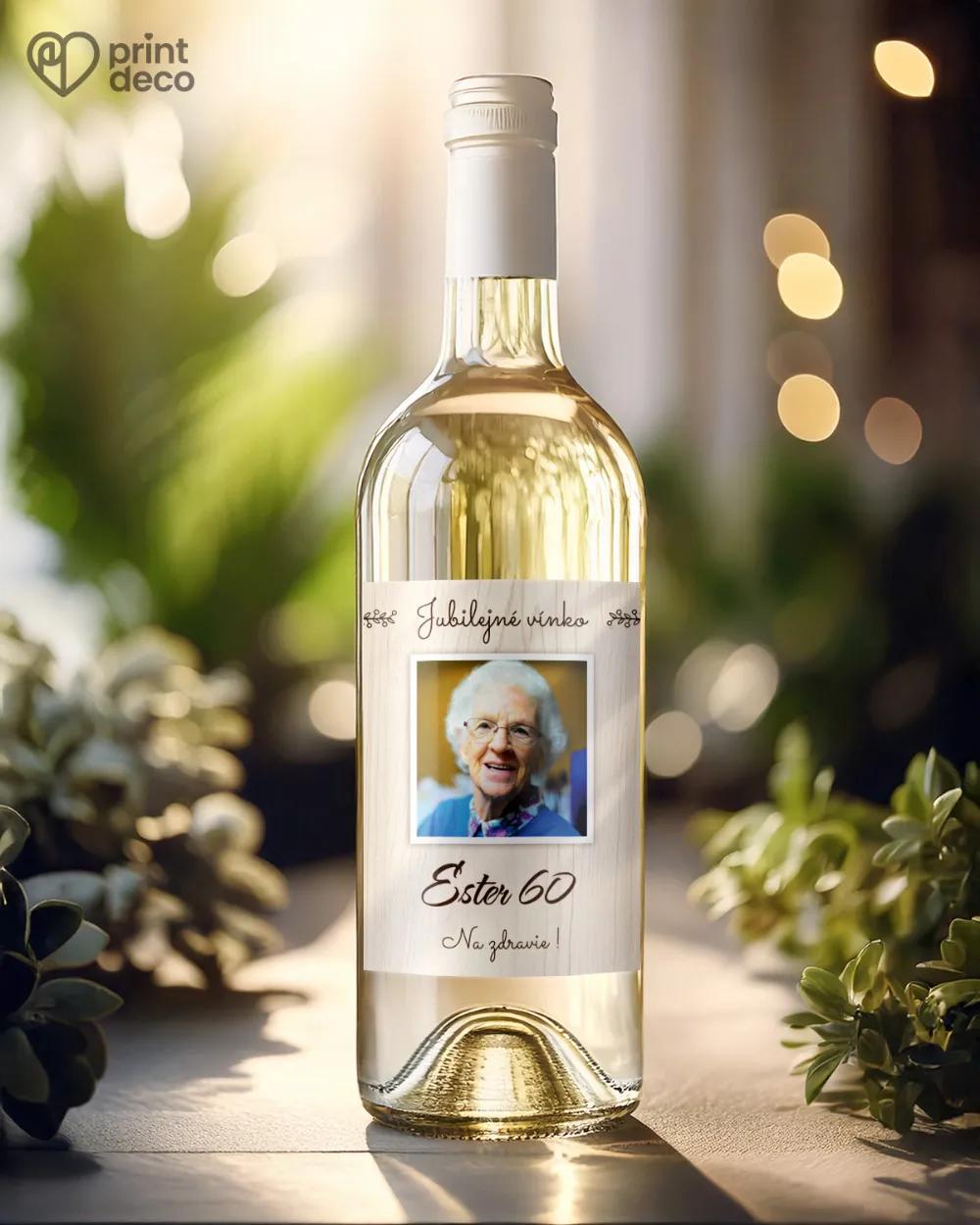 Etikety na fľaše Svetlé drevo s fotkou 1/2