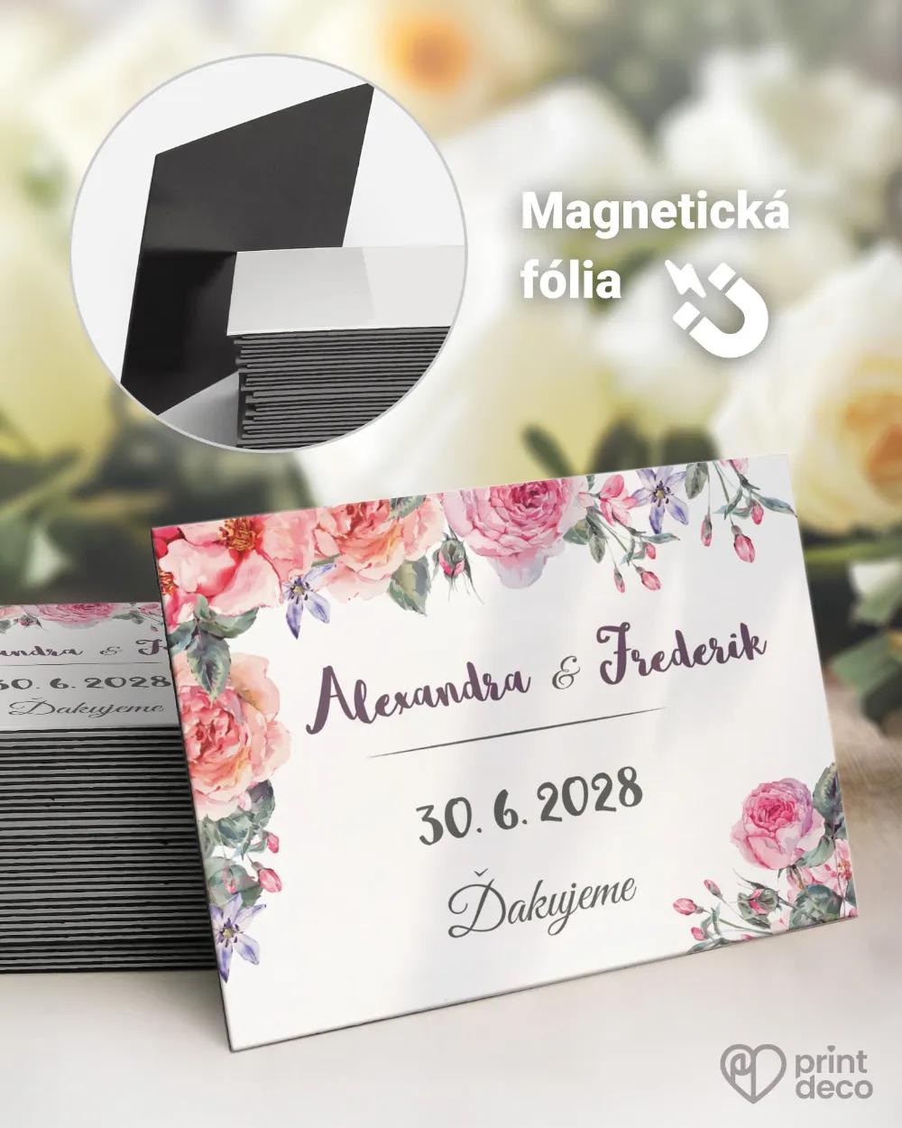 Svadobné magnetky vo vintage štýle s ružami