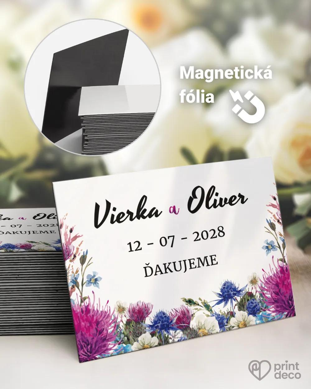 Svadobné magnetky pestré Poľné kvety