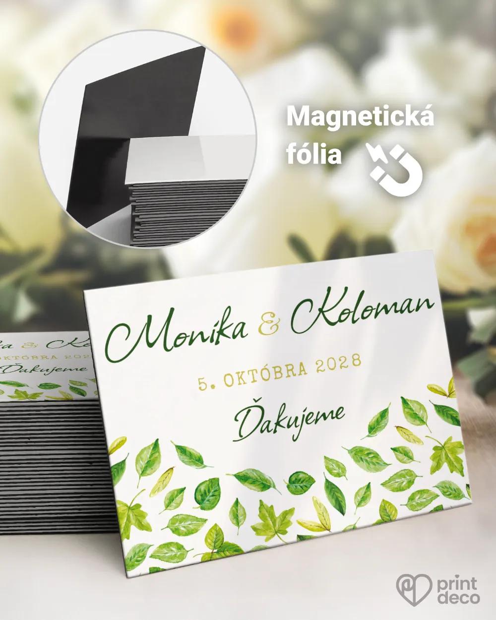 Svadobné magnetky - Svieže listy I.