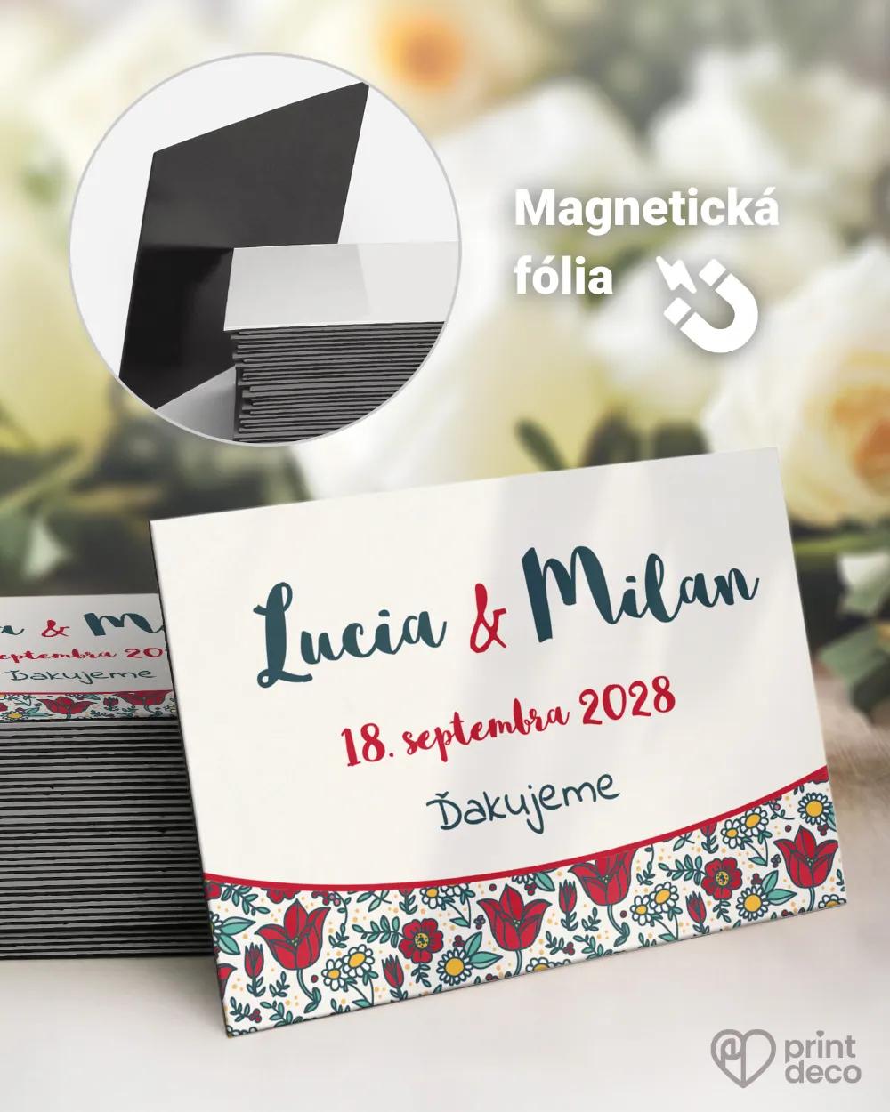 Svadobné magnetky - Kreslené poľné kvety IV.